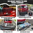 thumbnail image 4 of Mockins 500 lbs. Capacity 70"x30"x6" Trailer Hitch Cargo Carrier with Rear Lights, 40 Cu.Ft. Red Cargo Bag, Stabilizer, Locks and Straps, 4 of 9
