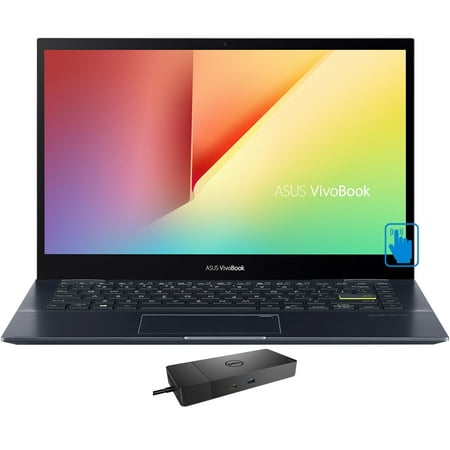 ASUS VivoBook Flip 14 Home/Business 2-in-1 Laptop (AMD Ryzen 5 5500U 6-Core, 14.0in 60Hz Touch Full HD (1920x1080), AMD Radeon, 8GB RAM, 512GB PCIe SSD, Win 11 Pro) with WD19S 180W Dock