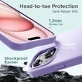 thumbnail image 6 of Designed for iPhone 15 Case,Silicone Ultra Slim Shockproof Protective Phone Case with [Soft Anti-Scratch Microfiber Lining], 6.1 inch, Clove Purple, 6 of 11