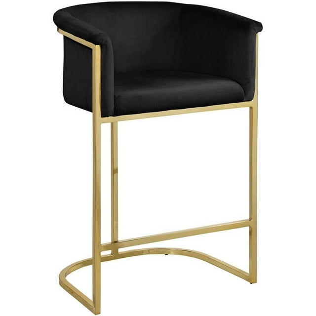Meridian Furniture Donatella Tabouret en Velours Noir