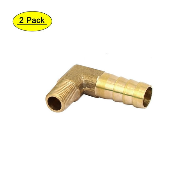 1/8BSP Male Thread 10mm Hose Barbed Fitting Right Angle Elbow Connector 2Pcs