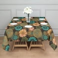 thumbnail image 3 of Pioneer Flower Floral Print Pattern Square Tablecloth, Waterproof Wipeable Spillproof Washable Table Cover for Home Kitchen Party Decor, 52"x52", 3 of 6