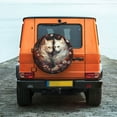thumbnail image 6 of Sikiie Flower Cat Couple PVC Leather Spare Tire Wheel Cover Spare Tire Cover, for Car Truck SUV Camper Trailer Universal Fit(14-17in)-16 inch, 6 of 6