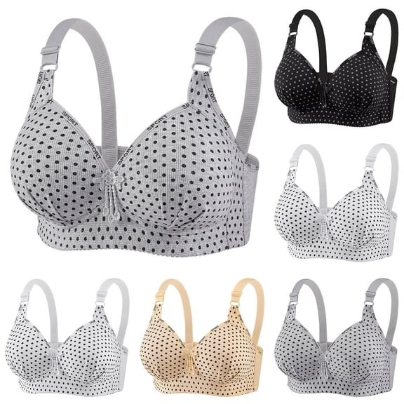 Bixock Plus Size Bra for Women Push Up Bra Print Wireless Tank Bra Front Closure Abjustable Straps Soft Breathable Everyday Casual Comfortable Women Under Wear