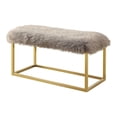 thumbnail image 3 of Furniture of America Euna II Faux Fur Contemporary Bedroom Bench, Gray and Gold, 3 of 7