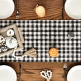 thumbnail image 3 of Smile Buffalo Plaid Watercolor Pumpkin Sunflower Thanksgiving Fall Table Runner 13 x 72, 3 of 8