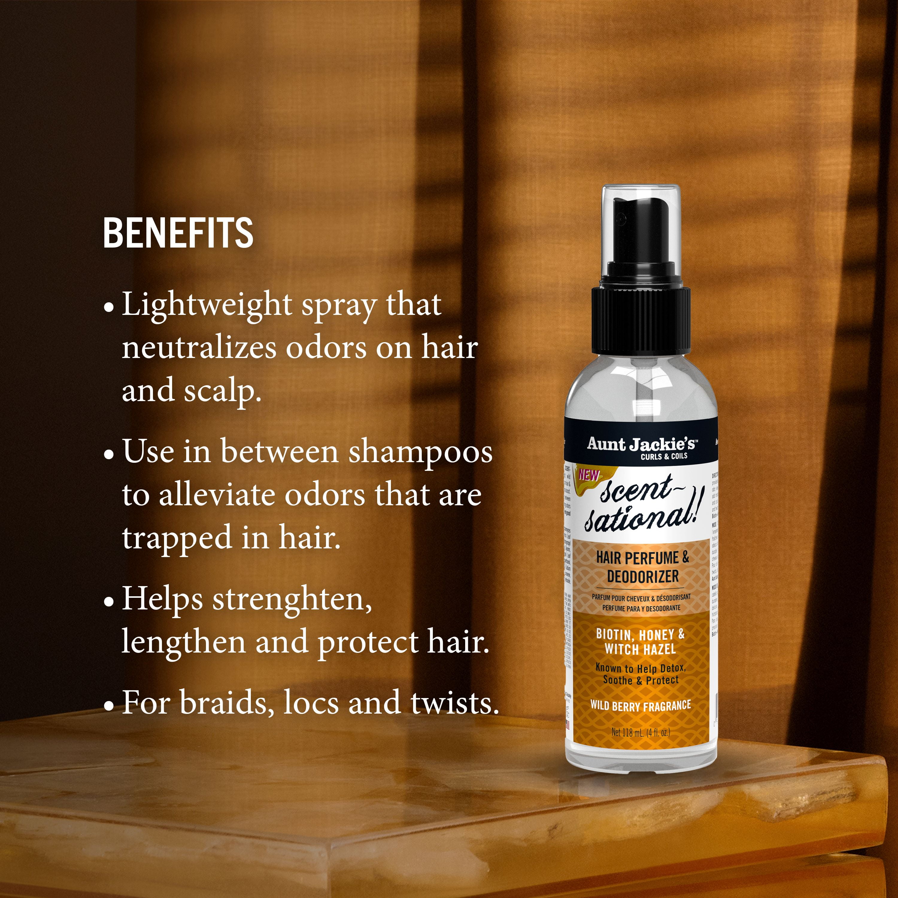 Aunt Jackie’s Braid and Twist Collection Scentsational Hair Perfume & Deodorizer, 4 fl oz