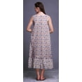 thumbnail image 2 of Bimba Pig Pink Insects Berries,Bird & Dragonfly Printed Cotton Nightgowns For Women Sleeveless Gown Sleepwear Maxi Dress Large, 2 of 6