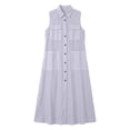 thumbnail image 4 of XiYing Robes pour Femmes, Robe Longue d'Été Décontractée pour Femmes à Col en V Sans Manches, Maxi Fluide avec devant à Boutons et Poches pour Vacances à la Plage, Coupe Ample,, 4 of 7