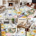 thumbnail image 5 of 5'x8' Area Rugs, Spring Easter Indoor Outdoor Area Rug for Living Room Bedroom, Watercolor Floral Rabbits Eggs Butterflies Wood Washable Bathroom Rugs Kitchen Floor Carpet Mats Home Decor Aesthetic, 5 of 8