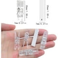 thumbnail image 3 of 60 Pieces Clear Self Adhesive Clips Plastic Hanging Wall Clips Small Paper Photo Spring Tapestry Clips and 60 Pieces White Sticky Strips for Home Office School Picture Display, 3 of 7