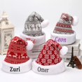 thumbnail image 2 of Gorro de Navidad de punto de ciervo de copo de nieve personalizado para adultos, sombrero de invierno, Decoración, regalo de fiesta, nuevo, 2 of 4