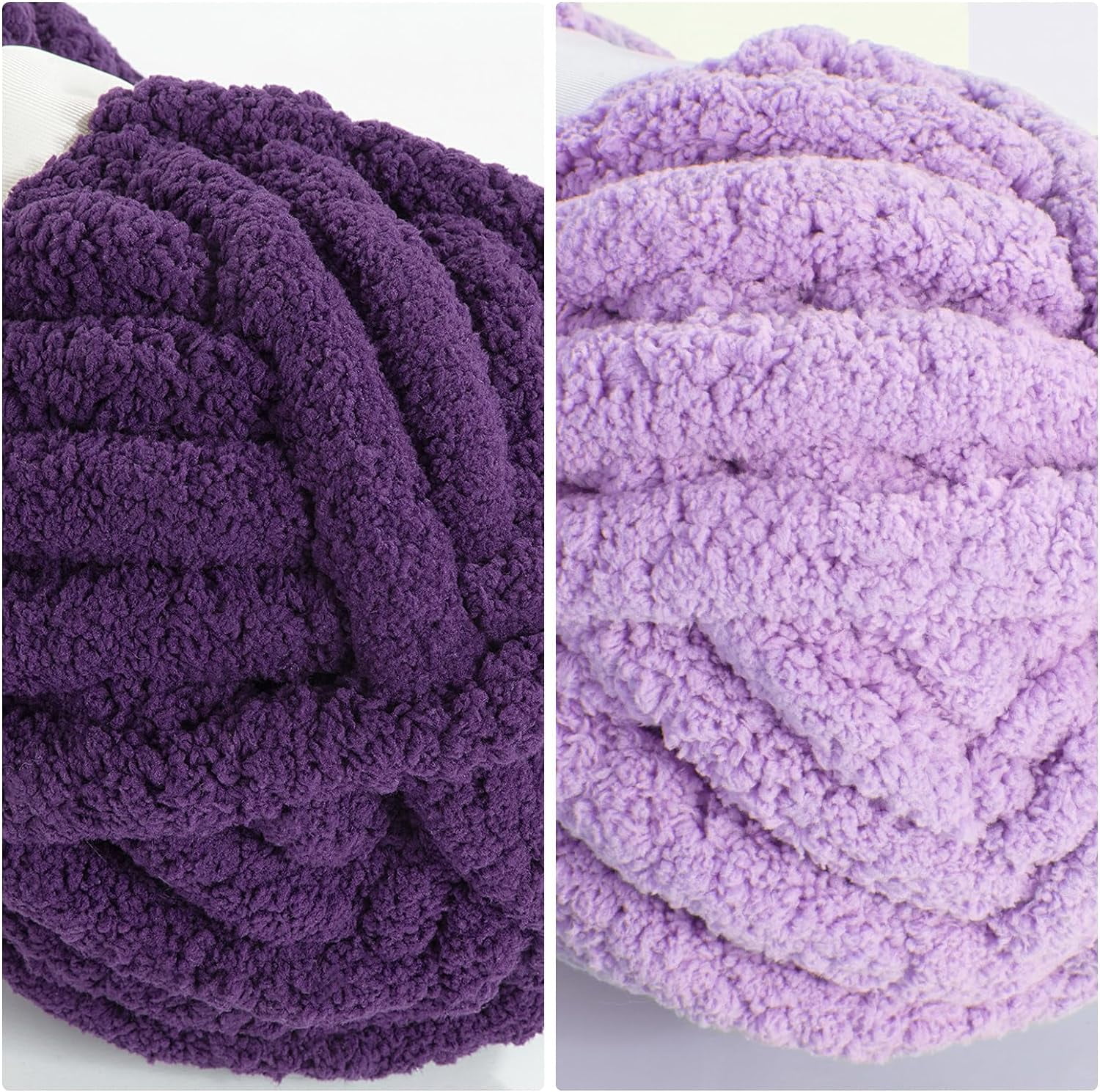 8Pcs Assorted Chunky Yarn for Crocheting,Super Bulky Large Soft Fluffy Yarn,Plush Fuzzy Yarn,Thick Chenille Yarn for Hand Knitting/Arm Knitting(27yds,8 oz Each Skein)