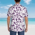thumbnail image 3 of Lsque Violets Flowers pattern Hawaiian Shirt for Men, Unisex Summer Beach Casual Short Sleeve Button Down Shirts-3X-Large, 3 of 9