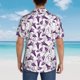 thumbnail image 4 of Balery Violets Flowers Camisas hawaianas de manga corta para hombre, camisas playeras de corte holgado, camisas de vacaciones con botones,Medium, 4 of 7