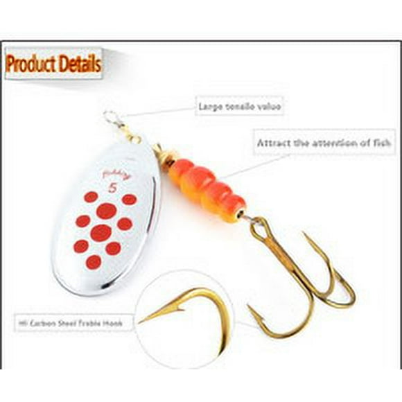 tredstone Lure Bait Replacement Stainless Steel Fish Barbed Hook Portable Fishing Tackles Outdoor Equipment Replacing Parts Silver Red Size 4