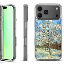 For iPhone 17 Pro Shockproof Protective Phone Case, by OneToughShield - Peach Tree Blossom