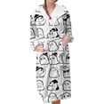 thumbnail image 1 of Women's Fleece Plush Robe Long Warm Plush Bathrobe Loungewear Jacket Printed Comfort Robe, 1 of 5
