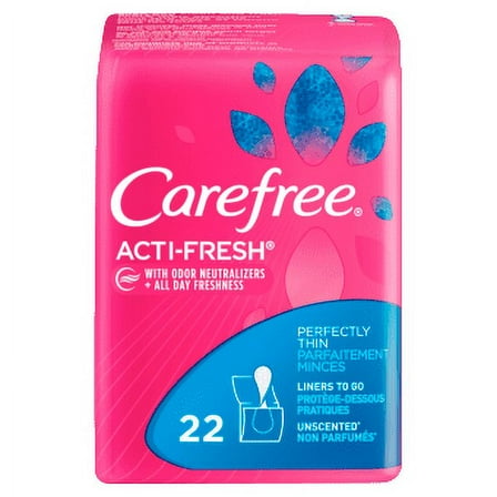 Carefree Acti-Fresh Body Shape Thin To Go Unscented Pantiliners- 22 CT