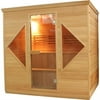4-5 Person Canadian Red Cedar Wood Indoor Wet Dry Sauna with 4.5 kW ETL Electrical Heater by Aleko