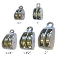 thumbnail image 2 of Golberg Rigid Eye Double Steel Wheel Pulley in Multiple Sheave Sizes - Strong Steel to Pull Ropes, Cords, and Cables, 2 of 2