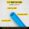 thumbnail image 1 of VEVOR PEX Barrera de oxígeno para tubos - 2 rollos de bobina de tubo de 1/2 pulgada x 300 pies - Tubo EVOH PEX-B para tubería Pex de calefacción de piso radiante comercial residencial, 1 of 9