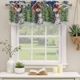 thumbnail image 2 of Christmas Snowman Curtain Valances for Windows, Kitchen Valance Window Treatments Panel 2 Pack, Xmas Tree Snowflake Farmhouse Blue Rod Pocket Short Curtains for Bathroom Bedroom 60 x 18 Inch, 2 of 8