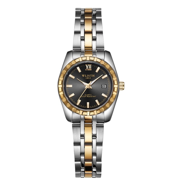 Reloj de pareja clásico WLISTH S938 con correa de acero y estilo