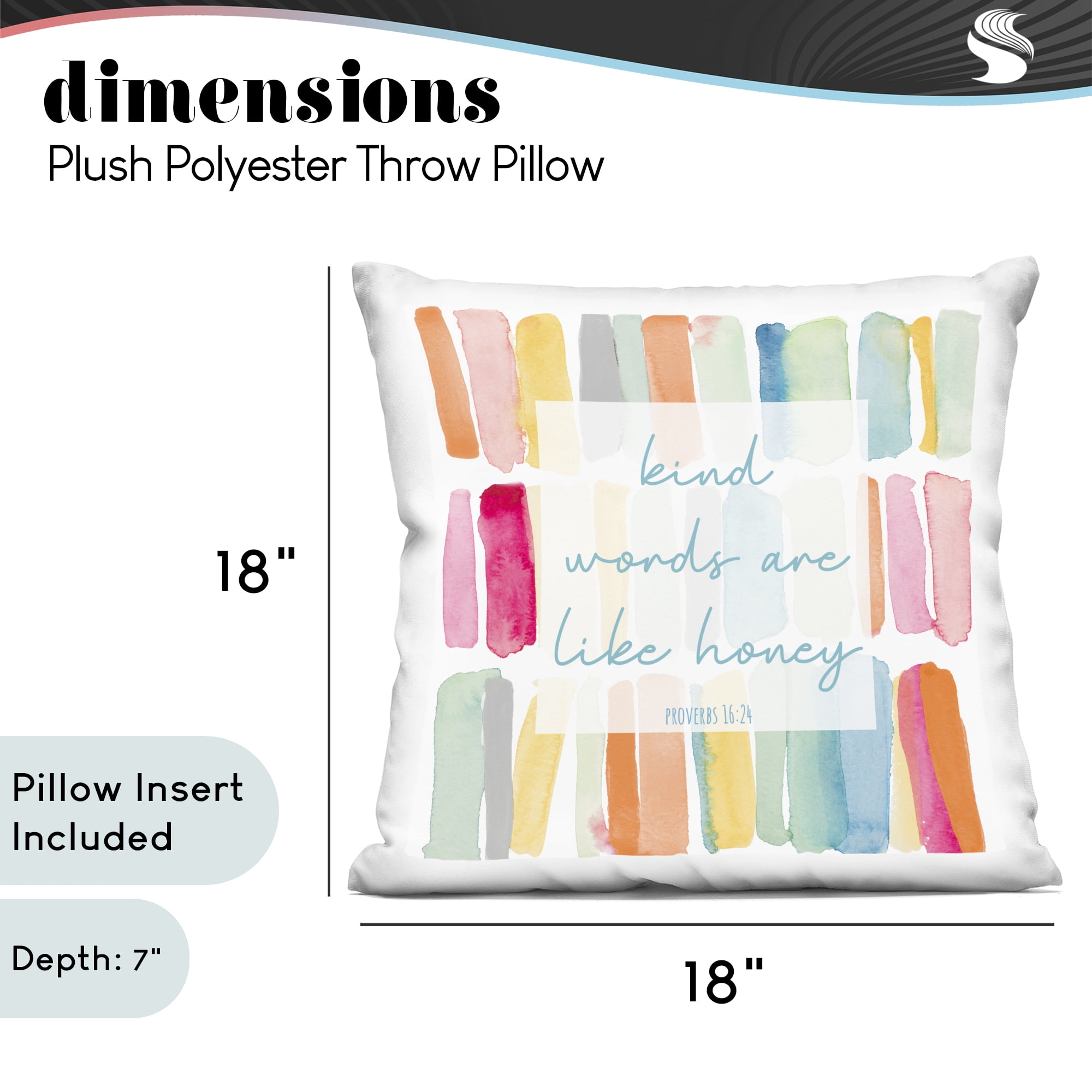 Stupell Industries Kind Words Like Honey Decorative Printed Throw Pillow, design by Lanie Loreth