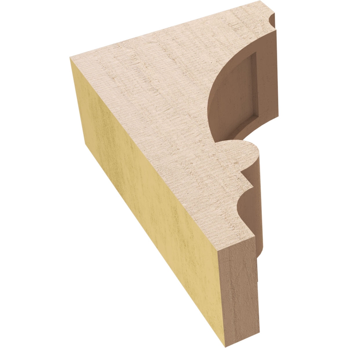 3"W x 6"D x 9"H Classic Diane Rough Cedar Woodgrain TimberThane Corbel, Primed Tan
