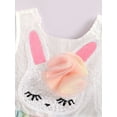 thumbnail image 5 of Musuos Kids Girl Easter Sleeveless Mesh Dress, 6M 12M 3Y 4Y 5Y Contrast Color Sequined Bunny Pattern Round Neck One-piece, 5 of 9