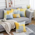 thumbnail image 2 of Yellow And Grey Cushion Covers 45 X 45 Sofa Cushions Geometric Cushions Abstract Gift, 2 of 4