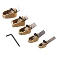 thumbnail image 1 of Riwcyla Ensemble de 5 Pcs d'Avion de Menuiserie Rabots pour Violon à Pouce Semelle Courbée Métal Laiton Outil de Luthier pour Bricolage Violon Alto Violoncelle Instrument en Bois, 1 of 6