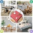 thumbnail image 4 of Christmas Square Tablecloth 42x42 Inch – Waterproof Polyester Printed Table Cover, Wrinkle Resistant & Washable for Kitchen Dining Picnic Party Decor, Single-v4-15, White, 4 of 6