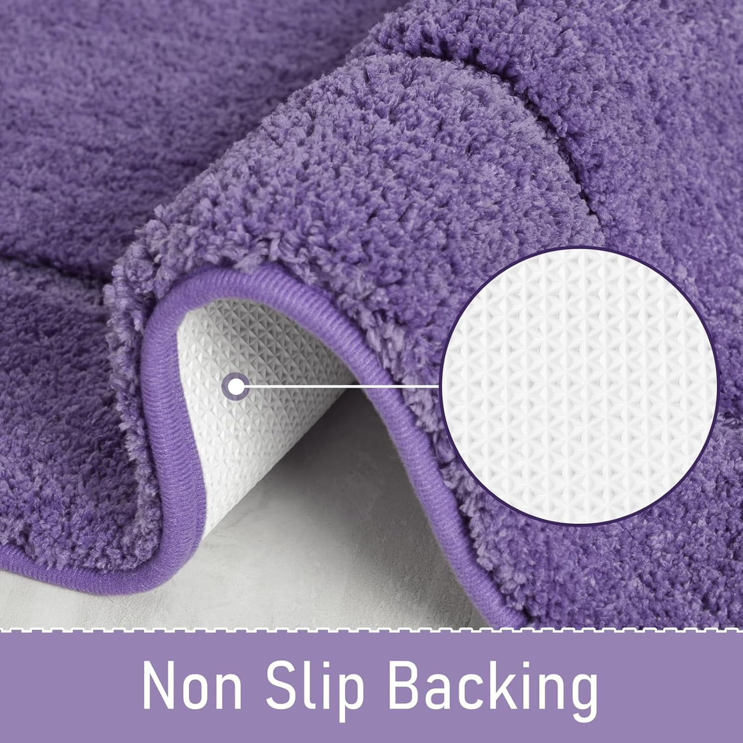 Bathroom Rug 24 x 60 Inches Non Slip Washable Soft Thick Absorbent Shaggy Plush Runner Mat Purple