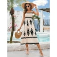 thumbnail image 7 of Women's Beach Resort Style Dress Bohemia Contrast Color Print Wrap Dress Size L, 7 of 7
