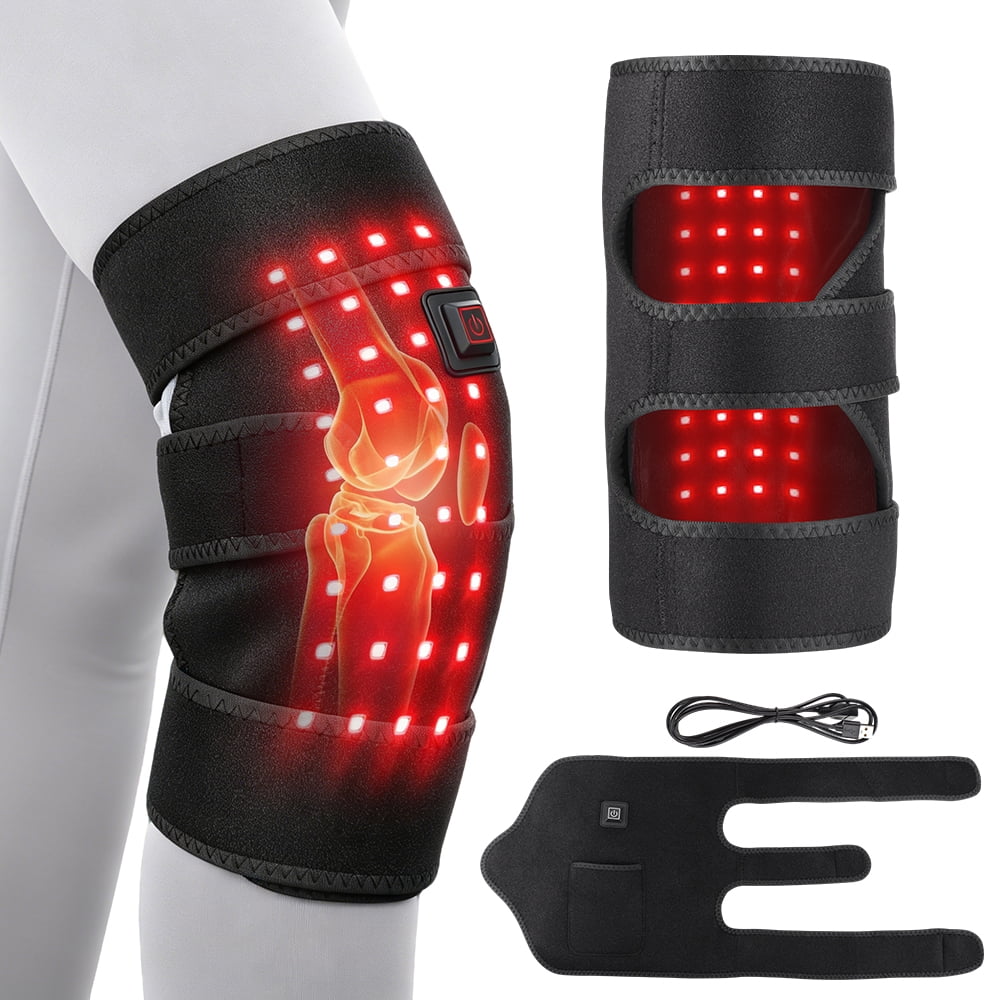 Red Light Knee Massager, Cordless Knee Heating Pad with 3 Heat Levels, Heated Knee Brace Wrap for Women Men