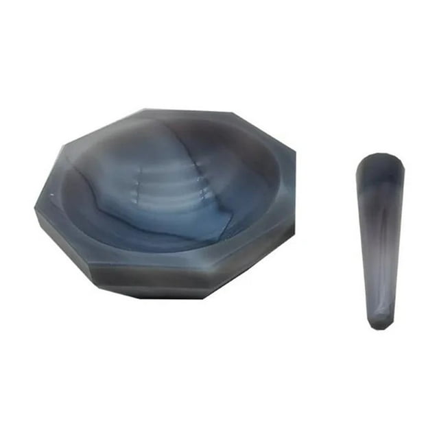 1pc ID 30mm To 130mm Natural Agate Mortar With Grinding Rod,Laboratory Wear Resistant Mortar With Agate Grinding Pestle