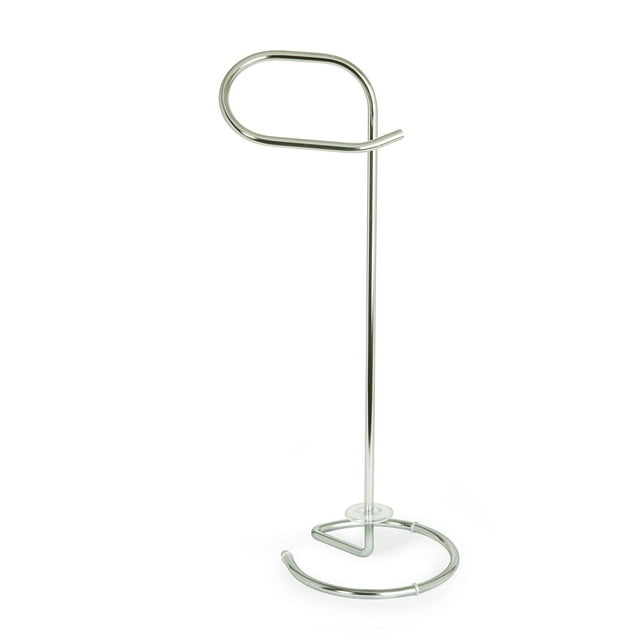 Better Living Free Standing LOO Toilet Paper Caddy, Polished Nickel 4 Rolls