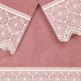 thumbnail image 2 of Linum Home Textiles Traditional/Contemporary 3 Piece Turkish Cotton Arian Cream Lace Embellished Bath Towel Set, Rose Pink, 2 of 3