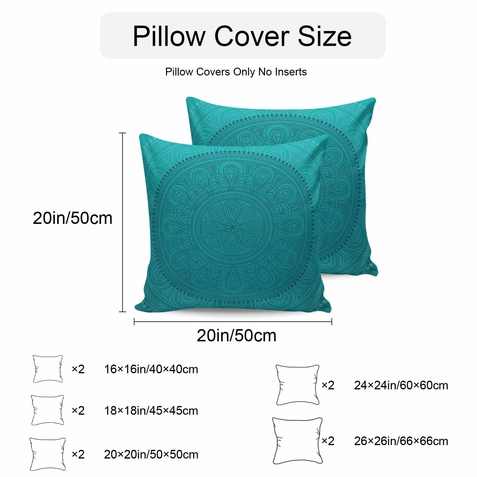Teal Boho Outdoor Pillow Covers 18x18 Inch Throw Pillow Covers Set of 2 Waterproof Decorative Pillow Cases Farmhouse Abstract Geometric Aesthetic Art Cushion Covers for Patio Furniture Garden Couch
