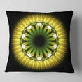 thumbnail image 2 of Designart Black Yellow Fractal Flower Pattern - Abstract Throw Pillow - 16x16, 2 of 5