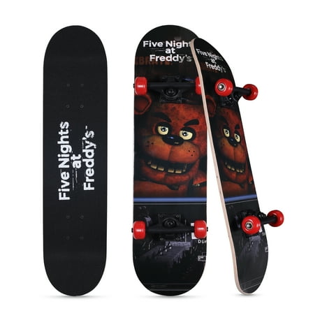 Five Nights at Freddy's 31" Complete Skateboard, Brown Bear, 50mm X 30mm Wheels, for Kids Ages 5 
