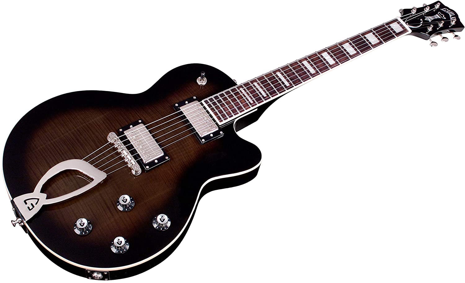 Guild Newark St Collection Aristocrat HH Electric Guitar in Trans Black Burst