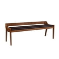 thumbnail image 2 of Boraam Rasmus Low Back Acacia Wood Dining Bench with Faux Leather Upholstery, 2 of 10
