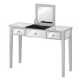 thumbnail image 1 of Monarch Specialties Vanity, Desk, Makeup Table, Organizer, Dressing Table, Bedroom, Mirror, Grey, Clear, Transitional, 1 of 4