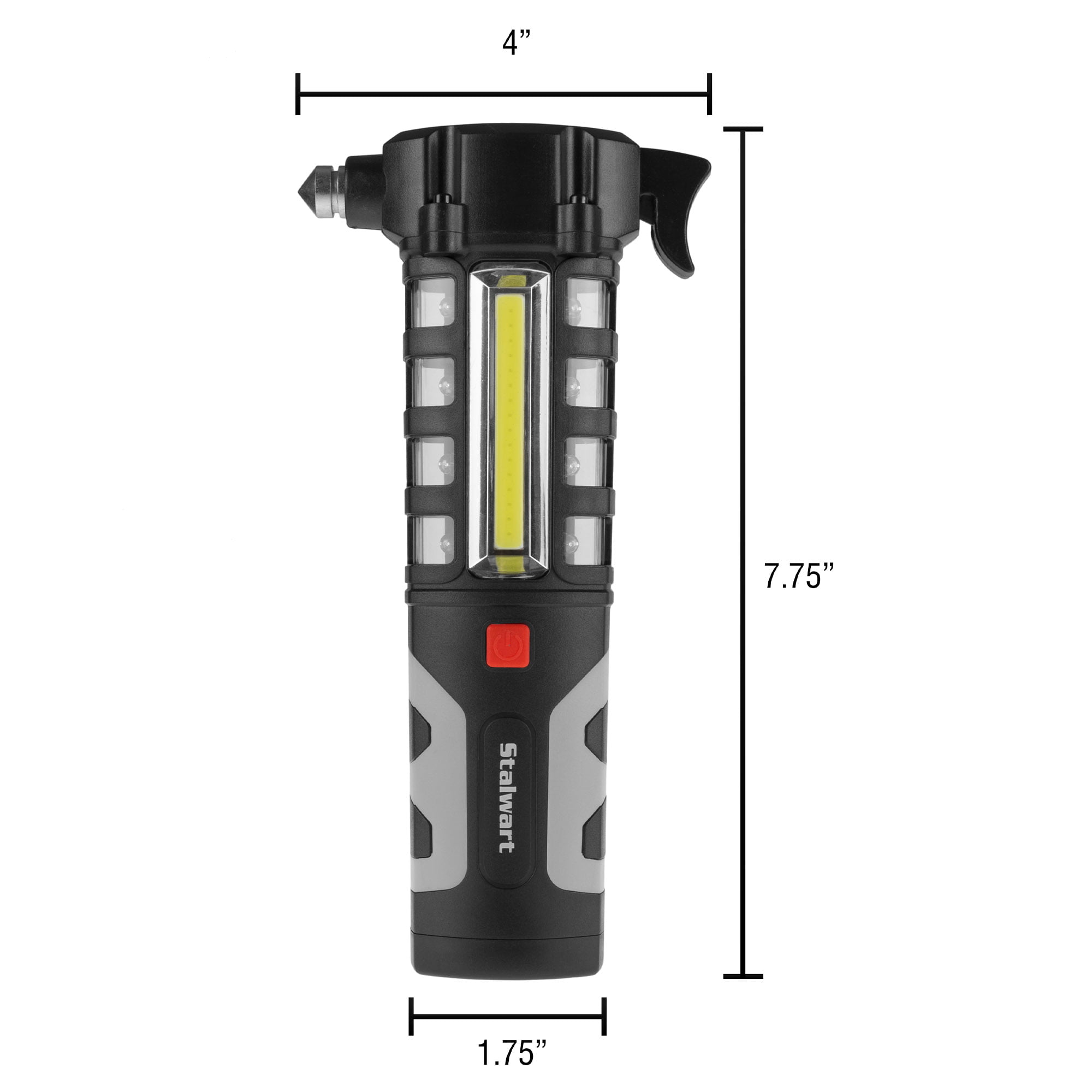 Cutting Tool and Magnetic Base By Stalwart Multifunctional LED Flashlight And Emergency Auto Escape Tool Hammer Work Light With Flashing Beacon 