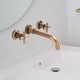 thumbnail image 3 of Grifo para lavabo de baño secretgardenu, 2 manijas, caño giratorio de 360 ​​grados, para pared Bronce, 3 of 8