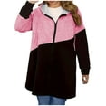 thumbnail image 2 of Pounoo Gift Oversized Sweatshirt for Women Fall Clothes Color Block Zip Up Long Sleeve Sweatshirts Casual Lapel Cardigan Hoodies, 2 of 6