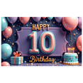thumbnail image 2 of Yatrandify Colorful Design Happy Birthday Banner Decorative Elements Birthday Party Balloon Decoration Number 10 Celebration Banner for Birthday Party Kids Event Indoor Decor, 2 of 8